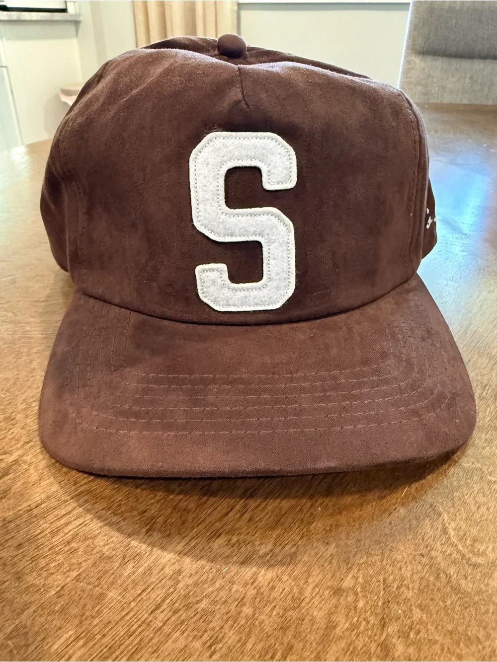 Sweet Hat Co - Brown Suede Cap with White 'S' Patch - Men's Hat